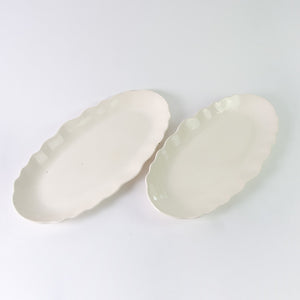 Pair of Large Scalloped Serving Dishes