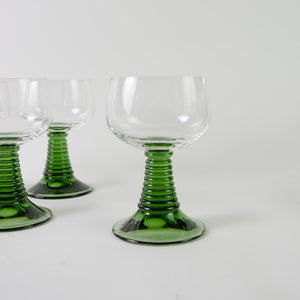 Set of Bottle Green Luminarc Glasses