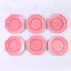 Pink Octagonal plate set