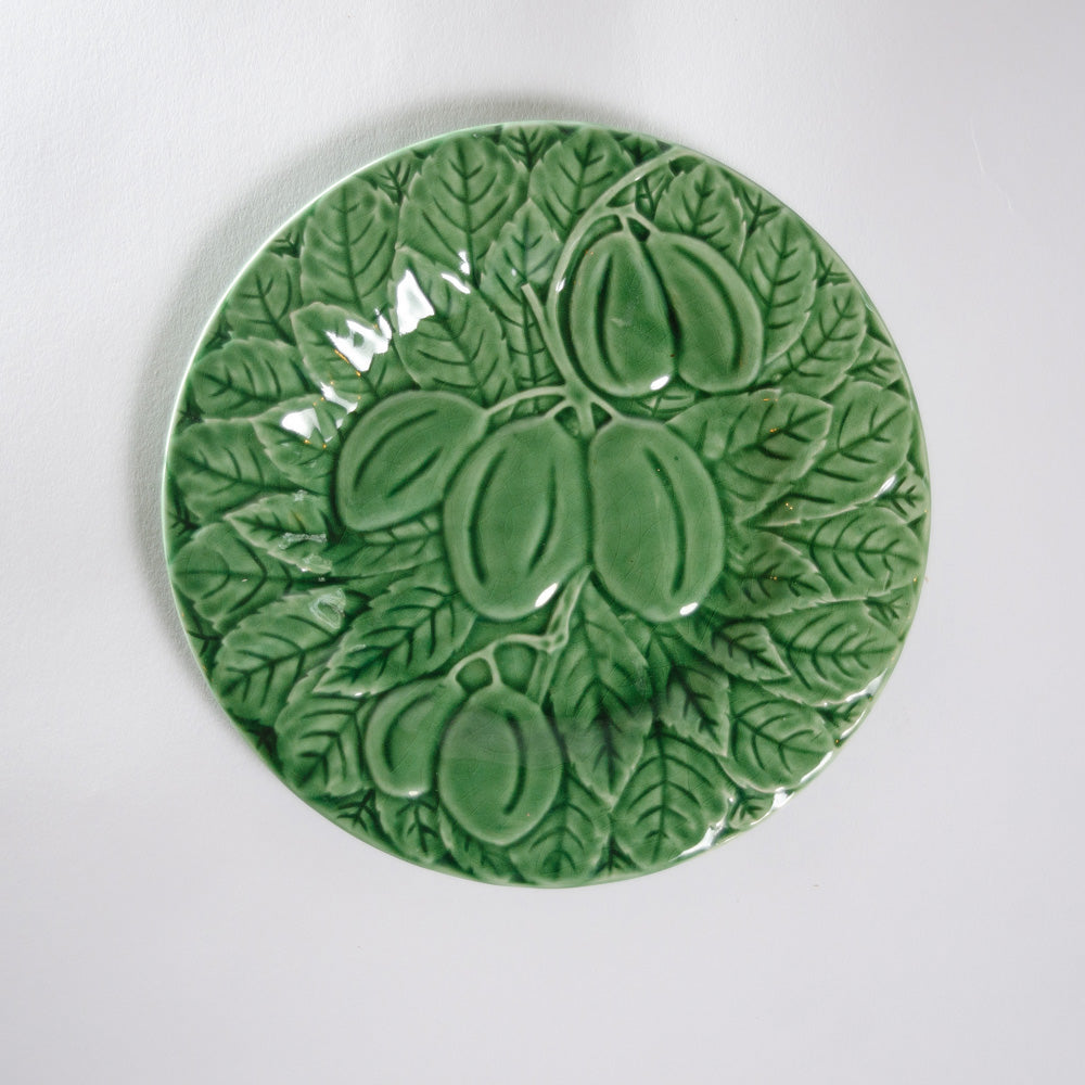 Rare Bordallo Pinheiro Vintage Green Salad Plate