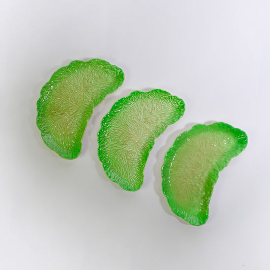 Set of Three Rare Carlton Ware Cabbage Leaf Dishes