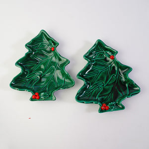 Vintage Christmas Tree Plates