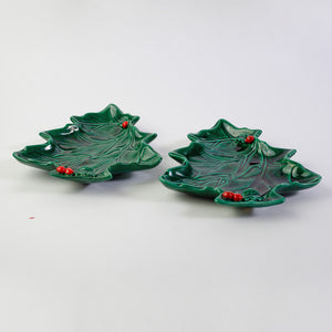 Vintage Christmas Tree Plates