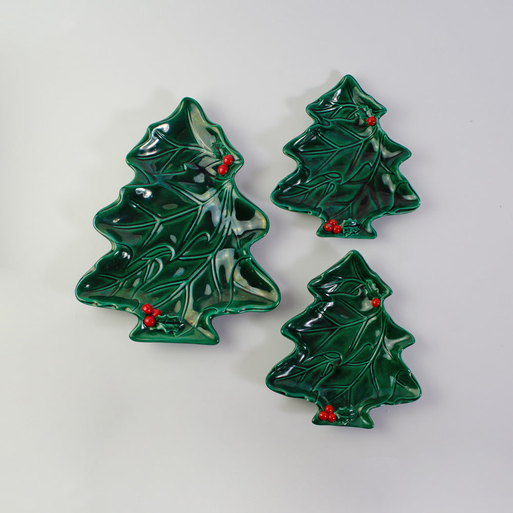 Vintage Christmas Tree Plates