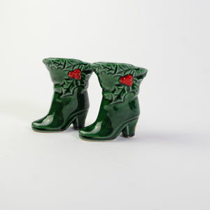 Vintage Christmas Salt and Pepper Boots