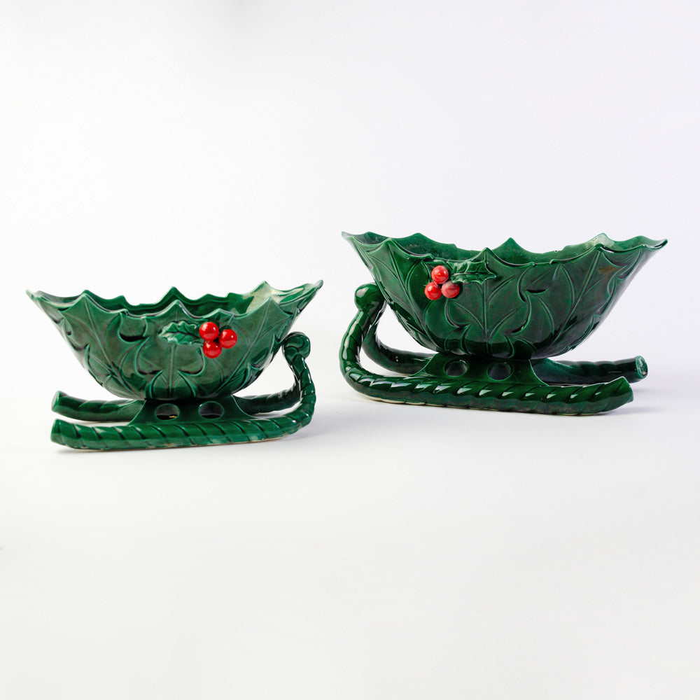 Vintage Christmas Sleigh Bowls