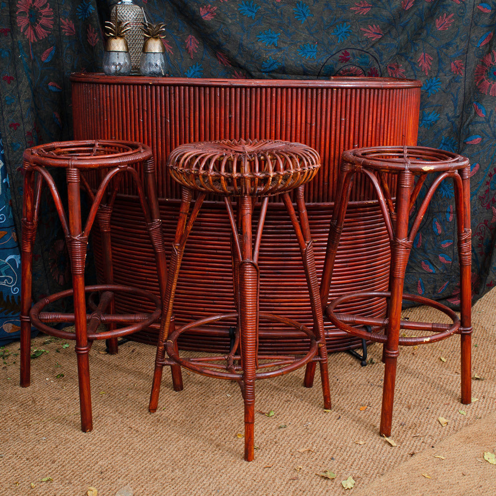 Mid Century Bamboo Tiki Cocktail Bar
