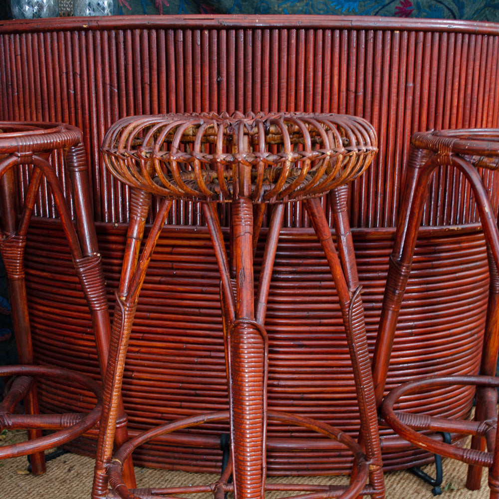 Mid Century Bamboo Tiki Cocktail Bar