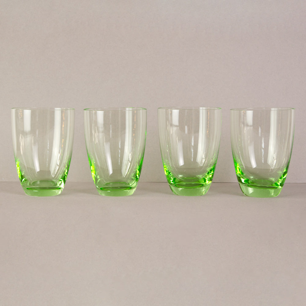 Set French Green Tumble Glasses