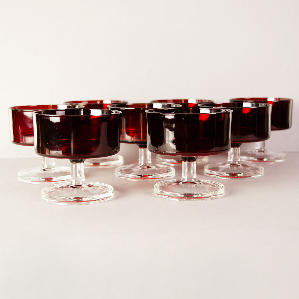 Set of Eight French Wine Glasses