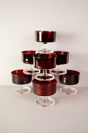 Set of Eight French Wine Glasses