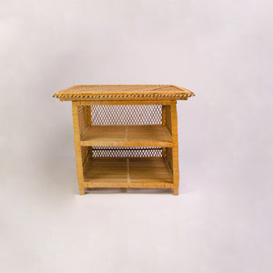 Pair Mid-Century French Wicker Side Table