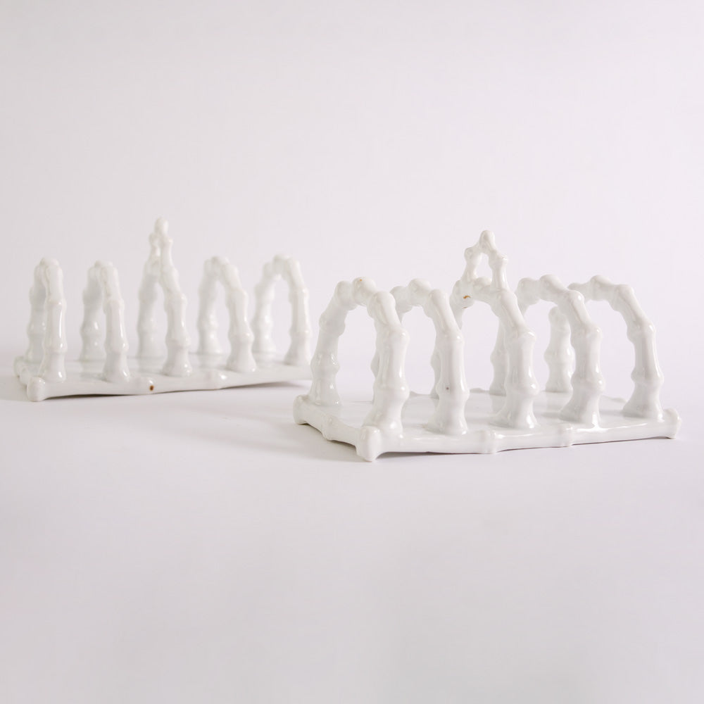 Pair of Vintage Faux Bamboo Toast Rack Holders