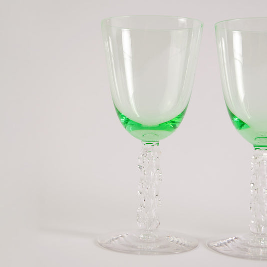 Set of Vintage French Wine Glasses