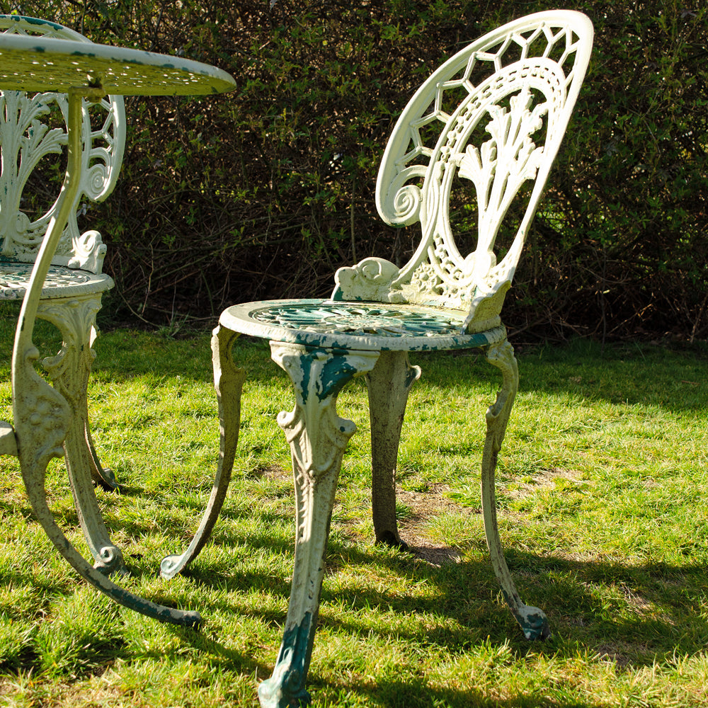 Vintage Mint Green Garden Table and Chair Set