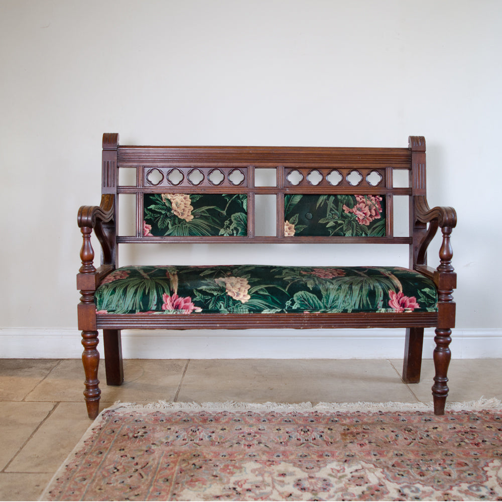 Luxurious Upholstered Oak Bench