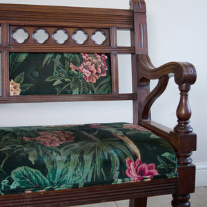 Luxurious Upholstered Oak Bench