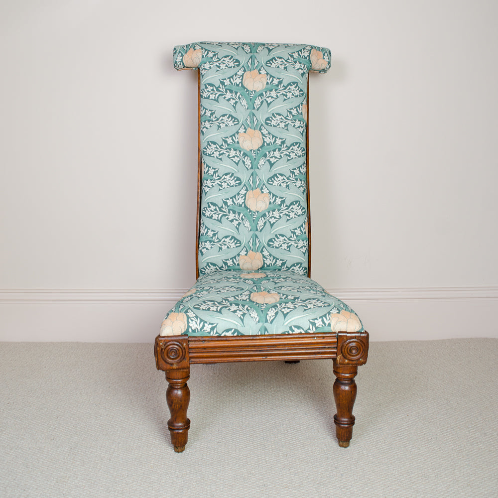 Reupholstered Victotian Prayer Chair