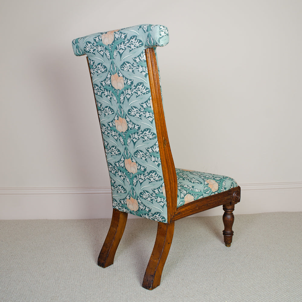 Reupholstered Victotian Prayer Chair