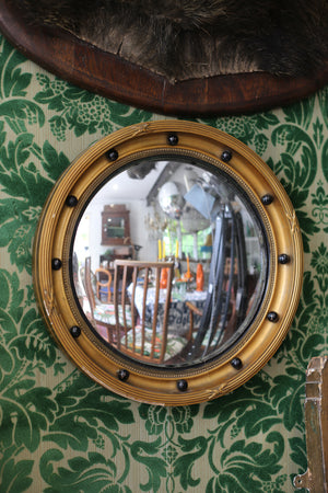 Vintage Gilt Convex Mirror